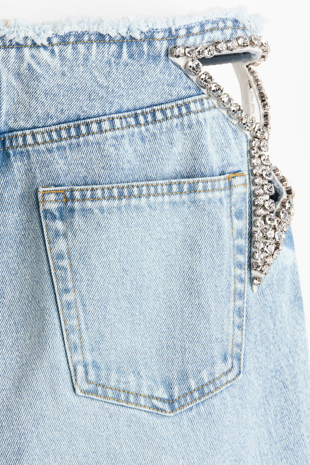 💕💕Rhinestone Cutout Wide Leg Jeans