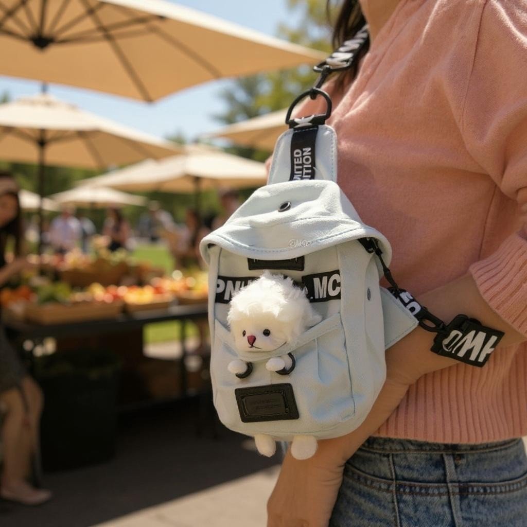 Last Day ⏰ 49% OFF Mini Denim Crossbody Sling Bag with Animal Charm Adjustable Strap