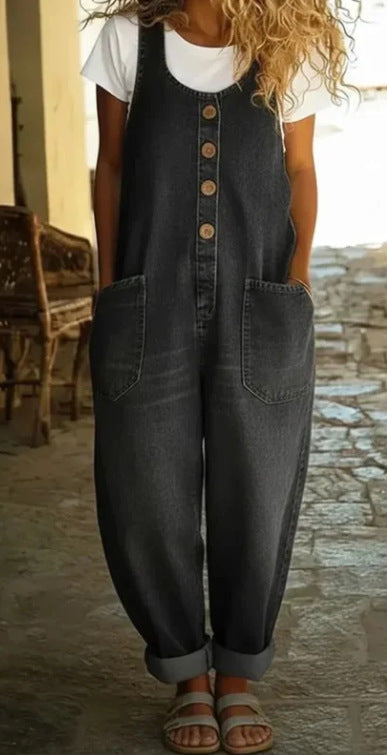 🌷Vintage Washed Cotton Denim Overalls