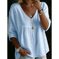 🔥50% OFF🔥Women's Casual V-Neck Lace Trim Top