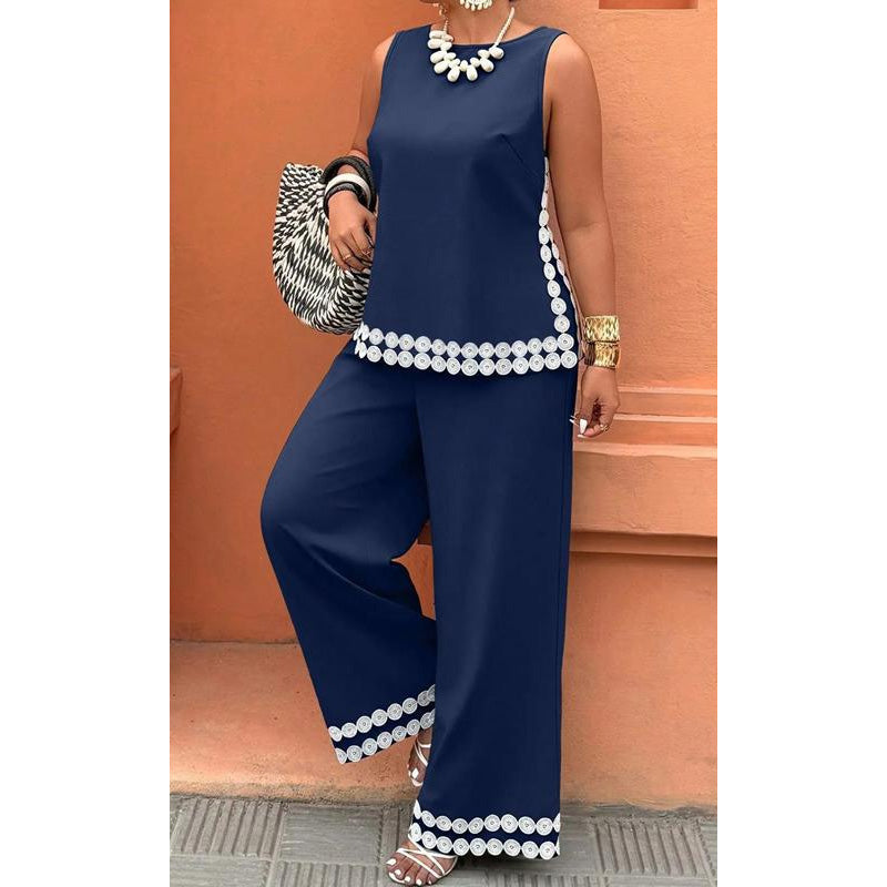 🔥50% OFF🔥Women's Sleeveless Top & Wide-Leg Pants Suit